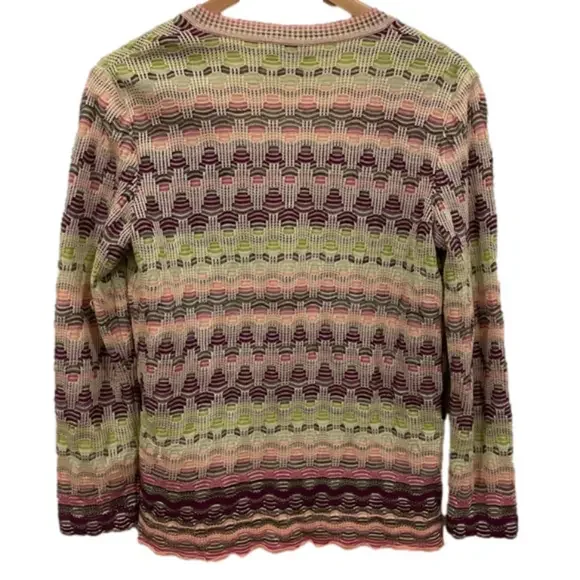Missoni Made In Italy Multicolor Zig Zag Stripes Winter Cardigan Sweater Size 8 - Picture 2 of 8
